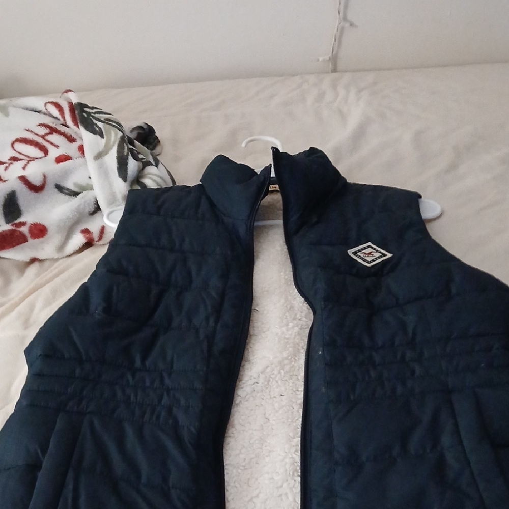 Hollister Womens Dark Blue Quilted Vest